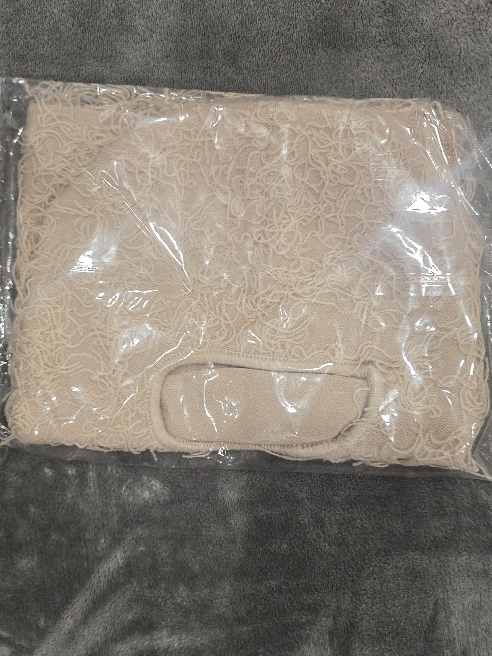 Men's Beige Textured Ski Mask